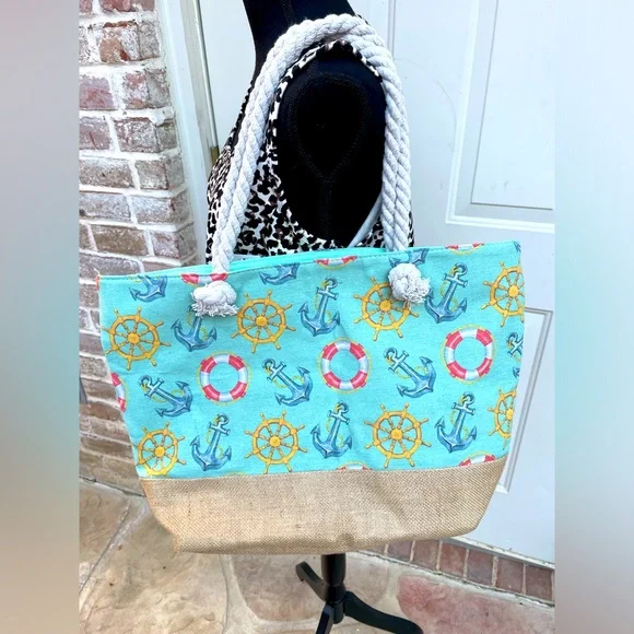 Alfa Bags, Classic Collection USA, Nautical Print, Beach Bag - Picture 2 of 5